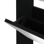 Shoe cabinet with mirror, 3 levels, black, 63x17x102.5 cm by vidaXL, Shoe racks and shoe organizers - Ref: Foro24-342635, Pri...