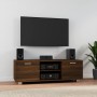 Oak brown plywood TV cabinet 120x40.5x35 cm by vidaXL, TV Furniture - Ref: Foro24-342621, Price: 116,15 €, Discount: %