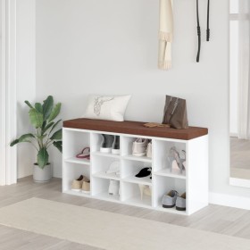 Glossy white plywood shoe bench 103x30x48 cm by vidaXL, Benches for halls and storage - Ref: Foro24-342611, Price: 109,99 €, ...