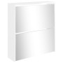 Shoe cabinet with mirror 2 levels glossy white 63x17x67 cm by vidaXL, Shoe racks and shoe organizers - Ref: Foro24-342631, Pr...