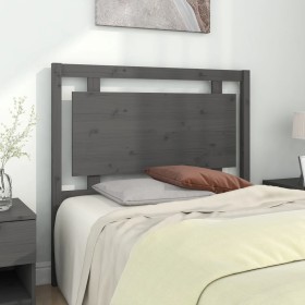 Solid gray pine wood bed headboard 105.5x4x100 cm by vidaXL, Headboards and footboards - Ref: Foro24-817927, Price: 54,99 €, ...