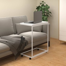 Mesa auxiliar con ruedas de contrachapado blanco 55x35x70 cm de vidaXL, Mesas de centro - Ref: Foro24-343103, Precio: 42,18 €...