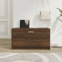 Oak brown plywood shoe bench 80x24x45 cm by vidaXL, Shoe racks and shoe organizers - Ref: Foro24-342646, Price: 69,16 €, Disc...