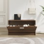 Oak brown plywood shoe bench 80x24x45 cm by vidaXL, Shoe racks and shoe organizers - Ref: Foro24-342646, Price: 69,16 €, Disc...