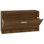 Oak brown plywood shoe bench 80x24x45 cm by vidaXL, Shoe racks and shoe organizers - Ref: Foro24-342646, Price: 69,16 €, Disc...