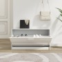 Glossy white plywood shoe bench 80x24x45 cm by vidaXL, Shoe racks and shoe organizers - Ref: Foro24-342643, Price: 77,11 €, D...