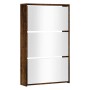 Shoe cabinet and mirror 3 levels smoked oak 63x17x102.5 cm by vidaXL, Shoe racks and shoe organizers - Ref: Foro24-342638, Pr...