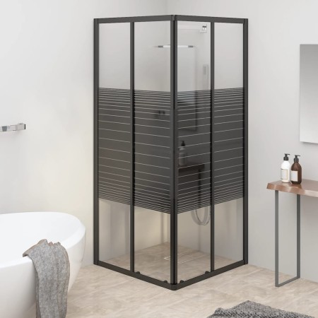 Cabina de ducha a rayas ESG negra 80x80x180 cm de vidaXL, Puertas de ducha - Ref: Foro24-151849, Precio: 281,63 €, Descuento: %