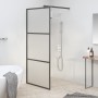 Accessible shower screen black frosted ESG glass 80x195cm by vidaXL, Shower walls and screens - Ref: Foro24-151876, Price: 20...