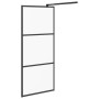 Accessible shower screen black frosted ESG glass 80x195cm by vidaXL, Shower walls and screens - Ref: Foro24-151876, Price: 20...