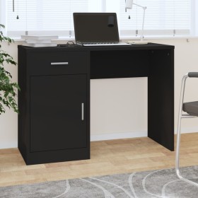 Desk with drawer and black wooden cabinet 100x40x73 cm by vidaXL, Desks - Ref: Foro24-342653, Price: 94,55 €, Discount: %