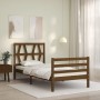 Honey brown solid wood bed frame with headboard 90x200cm by vidaXL, Beds and slatted bases - Ref: Foro24-3194364, Price: 115,...