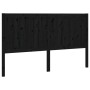 Solid black pine wood bed headboard 145.5x4x100 cm by vidaXL, Headboards and footboards - Ref: Foro24-818094, Price: 47,76 €,...