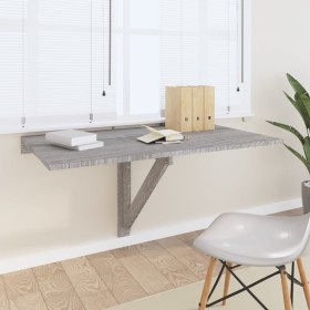 Sonoma gray plywood folding wall table 100x60x56 cm by vidaXL, Folding tables - Ref: Foro24-342651, Price: 68,69 €, Discount: %