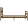 Estructura cama con cabecero madera maciza marrón miel 90x200cm de vidaXL, Camas y somieres - Ref: Foro24-3194364, Precio: 11...