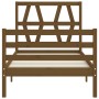 Honey brown solid wood bed frame with headboard 90x200cm by vidaXL, Beds and slatted bases - Ref: Foro24-3194364, Price: 115,...