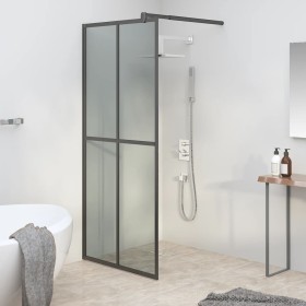 Accessible shower screen made of dark tempered glass, 90x195 cm. by vidaXL, Shower walls and screens - Ref: Foro24-151885, Pr...