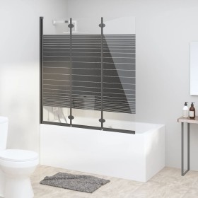 Folding shower screen with 3 black ESG panels 130x130 cm by vidaXL, shower doors - Ref: Foro24-151864, Price: 174,07 €, Disco...