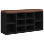 Banco zapatero de madera contrachapada negro 103x30x48 cm de vidaXL, Bancos para recibidores y almacenamiento - Ref: Foro24-3...