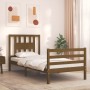 Honey brown solid wood bed frame and headboard 100x200 cm by vidaXL, Beds and slatted bases - Ref: Foro24-3194564, Price: 114...