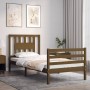 Honey brown solid wood bed frame and headboard 100x200 cm by vidaXL, Beds and slatted bases - Ref: Foro24-3194564, Price: 114...