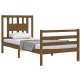 Honey brown solid wood bed frame and headboard 100x200 cm by vidaXL, Beds and slatted bases - Ref: Foro24-3194564, Price: 114...