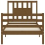 Honey brown solid wood bed frame and headboard 100x200 cm by vidaXL, Beds and slatted bases - Ref: Foro24-3194564, Price: 114...