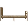 Honey brown solid wood bed frame and headboard 100x200 cm by vidaXL, Beds and slatted bases - Ref: Foro24-3194564, Price: 114...