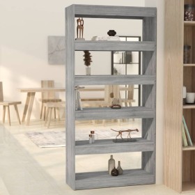 Estantería/divisor madera ingeniería gris Sonoma 80x30x166 cm de vidaXL, Librerías y estanterías - Ref: Foro24-813624, Precio...