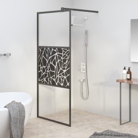 Glass shower screen ESG stone design black 80x195cm by vidaXL, Shower walls and screens - Ref: Foro24-151880, Price: 152,28 €...