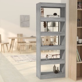 Sonoma gray engineered wood shelf/divider 60x30x166 cm by vidaXL, Bookcases and shelves - Ref: Foro24-813609, Price: 64,15 €,...