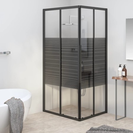 Cabina de ducha a rayas ESG negra 90x70x180 cm de vidaXL, Puertas de ducha - Ref: Foro24-151850, Precio: 239,30 €, Descuento: %