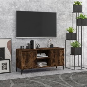 TV cabinet with smoked oak metal legs 103.5x35x50 cm by vidaXL, TV Furniture - Ref: Foro24-813161, Price: 56,65 €, Discount: %