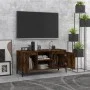TV-Schrank mit Metallbeinen aus geräucherter Eiche, 103,5 x 35 x 50 cm von vidaXL, TV-Möbel - Ref: Foro24-813161, Preis: 57,7...