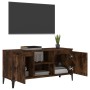 TV cabinet with smoked oak metal legs 103.5x35x50 cm by vidaXL, TV Furniture - Ref: Foro24-813161, Price: 57,02 €, Discount: %