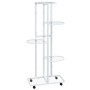 Flower stand 5 heights white iron wheels 44x23x100cm by vidaXL, Pot stands - Ref: Foro24-343118, Price: 40,49 €, Discount: %