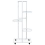 Flower stand 5 heights white iron wheels 44x23x100cm by vidaXL, Pot stands - Ref: Foro24-343118, Price: 40,49 €, Discount: %