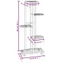 Flower stand 5 heights white iron wheels 44x23x100cm by vidaXL, Pot stands - Ref: Foro24-343118, Price: 40,49 €, Discount: %