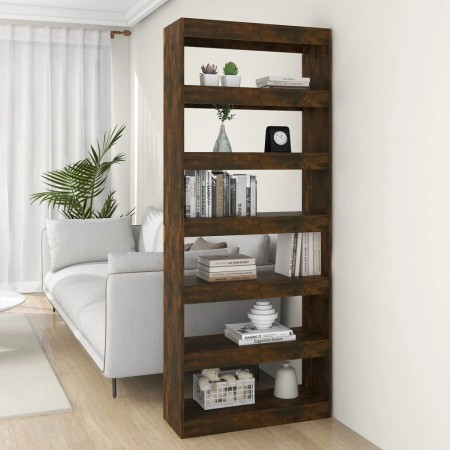 Engineered wood shelf/divider smoked oak 80x30x198 cm by vidaXL, Bookcases and shelves - Ref: Foro24-813626, Price: 120,23 €,...