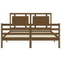 Honey brown wooden bed frame with headboard 160x200 cm by vidaXL, Beds and slatted bases - Ref: Foro24-3194064, Price: 177,99...