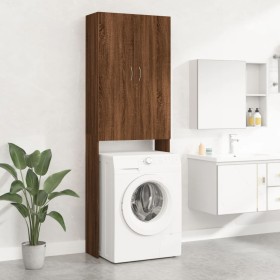 Washing machine cabinet in brown oak, 64x25.5x190 cm by vidaXL, Accessories for washing machines and dryers - Ref: Foro24-813...