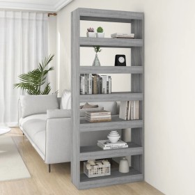 Sonoma gray engineered wood shelf/divider 80x30x198 cm by vidaXL, Bookcases and shelves - Ref: Foro24-813627, Price: 95,17 €,...