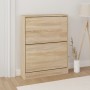 Mueble zapatero madera contrachapada roble 59x17x81 cm de vidaXL, Zapateros y organizadores de calzado - Ref: Foro24-342535, ...