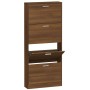 Shoe cabinet made of brown oak plywood 59x17x150 cm by vidaXL, Shoe racks and shoe organizers - Ref: Foro24-342525, Price: 11...