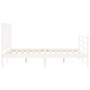 White solid wood bed frame with headboard 140x200 cm by vidaXL, Beds and slatted bases - Ref: Foro24-3193857, Price: 126,42 €...