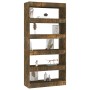 Engineered wood shelf/divider smoked oak 80x30x166 cm by vidaXL, Bookcases and shelves - Ref: Foro24-813623, Price: 86,99 €, ...