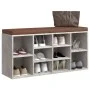 Concrete gray plywood shoe bench 103x30x48 cm by vidaXL, Benches for halls and storage - Ref: Foro24-342610, Price: 102,04 €,...
