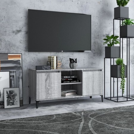 TV cabinet with Sonoma gray metal legs 103.5x35x50 cm by vidaXL, TV Furniture - Ref: Foro24-813162, Price: 60,08 €, Discount: %