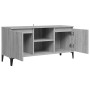 Mueble de TV con patas de metal gris Sonoma 103,5x35x50 cm de vidaXL, Muebles TV - Ref: Foro24-813162, Precio: 57,15 €, Descu...