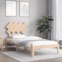 Estructura de cama con cabecero madera maciza 90x200 cm de vidaXL, Camas y somieres - Ref: Foro24-3193711, Precio: 87,12 €, D...